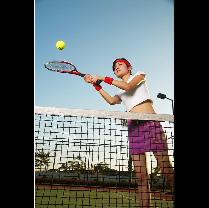 极品美女超短裙 运动美女网球写真图片